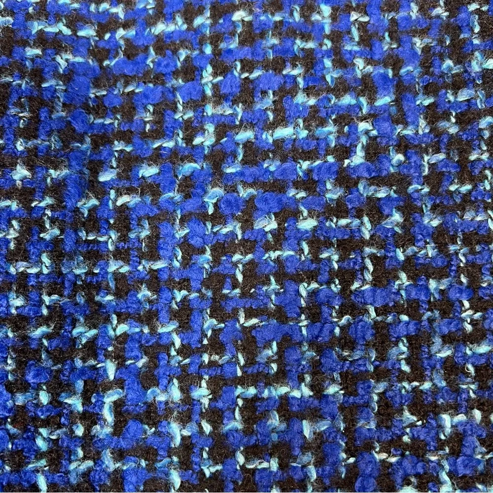 🎉HP🎉 J. Crew Blue Black Aqua Tweed Boucle Lined Mini Skirt Size 2